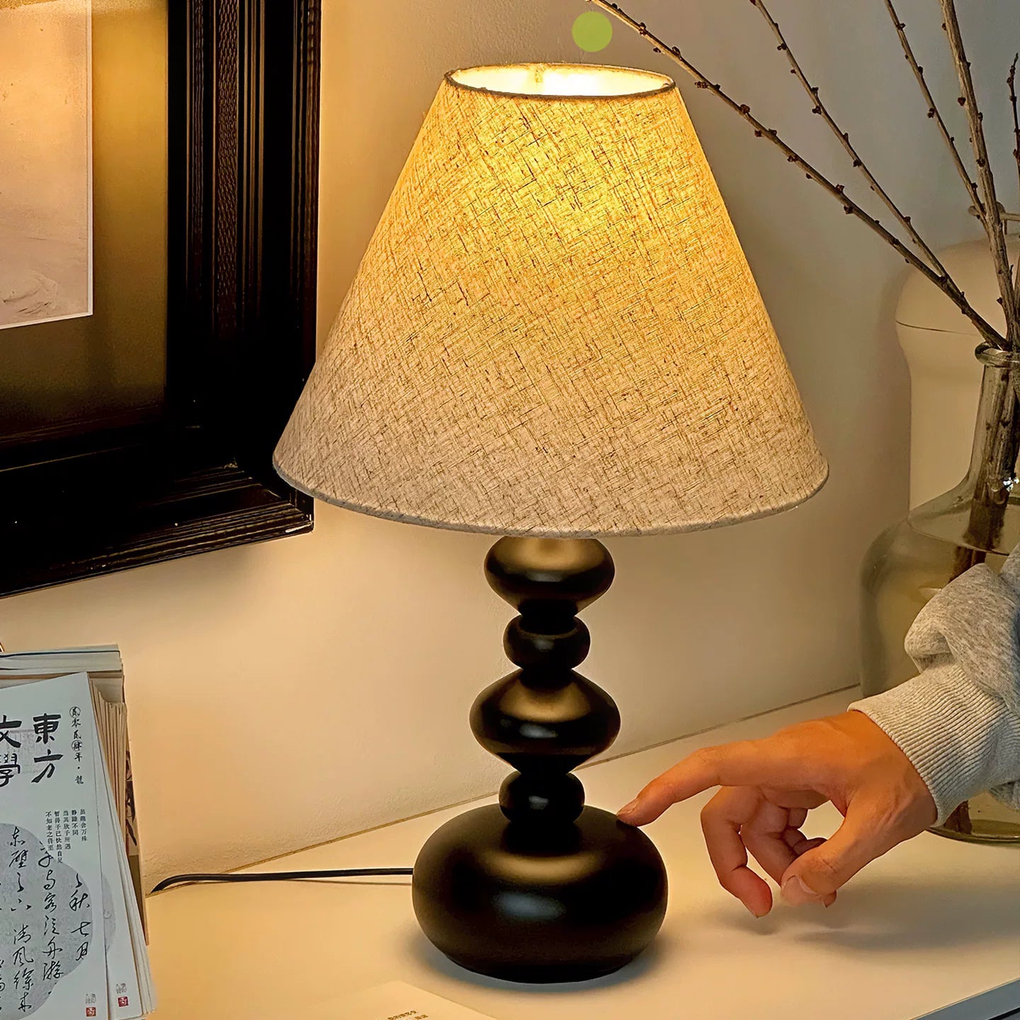 Retro-style bedside lamp