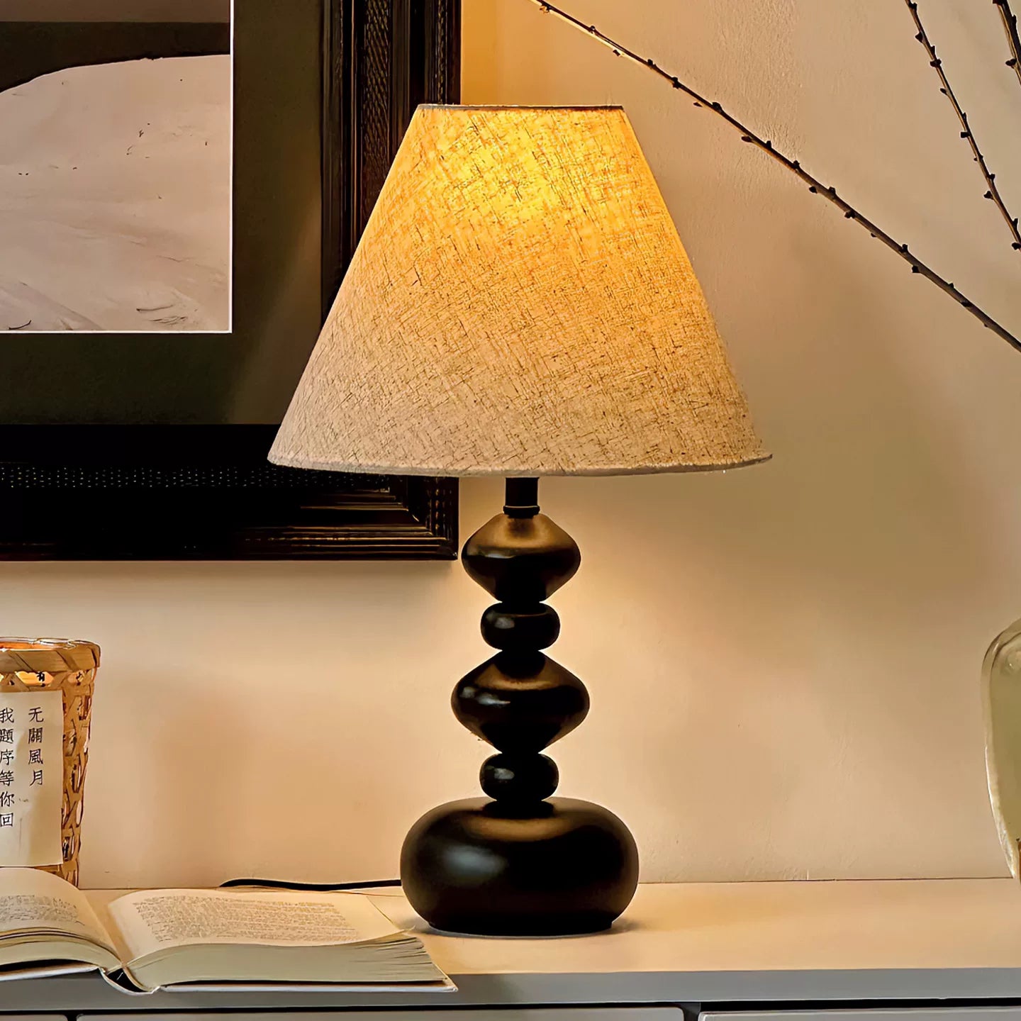 Retro-style bedside lamp